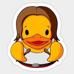 Rock Band Drummer Rubber Duck Sticker